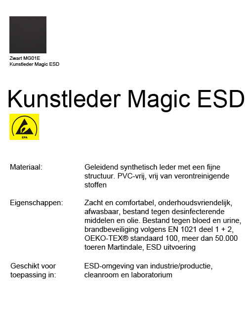 Bimos ESD Kruk 3 met glijders en voetenring