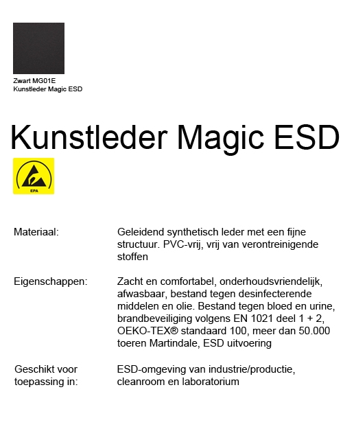 Bimos Neon Kussenset Kunstleder Magic ESD Zwart