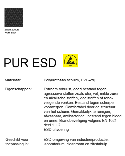 Bimos Neon Kussenset PUR ESD Zwart