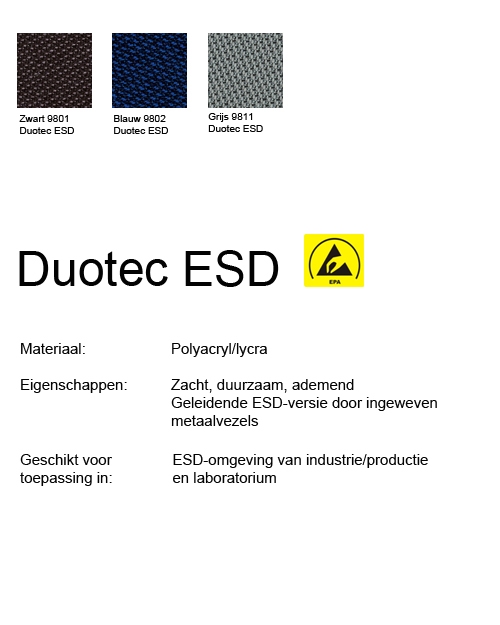 Bimos Neon Kussenset Stof Duotec ESD Zwart