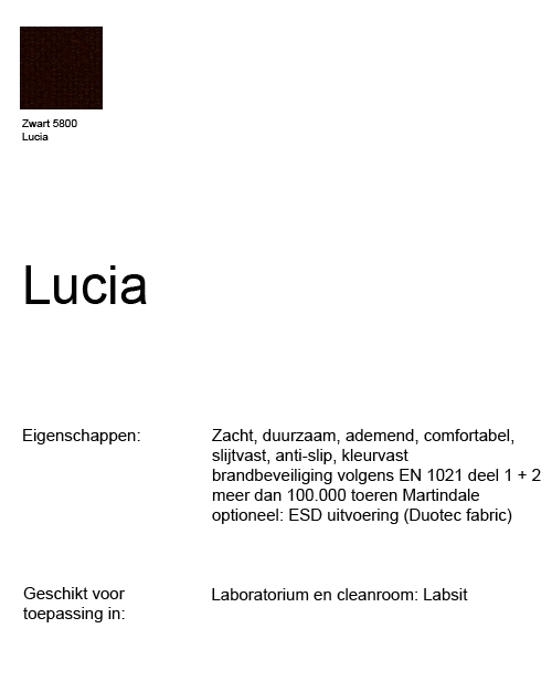 Bureaustoel Prosedia Seven Ergo Lucia Zwart