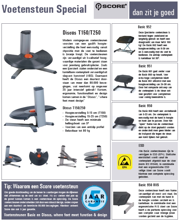 Score Voetensteun Discus 250 T voetbediend 15-25 cm.
