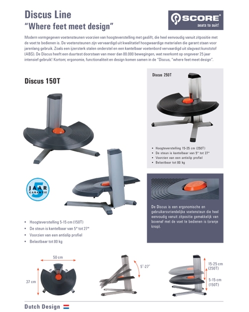 Score Voetensteun Discus 250 T voetbediend 15-25 cm.