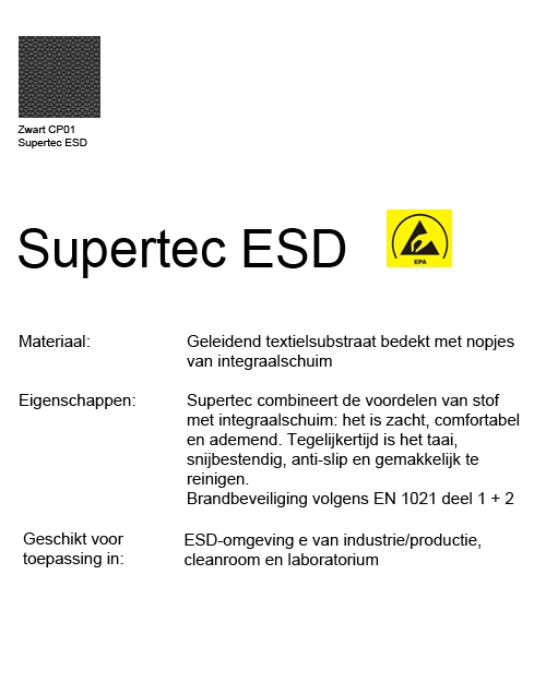 Werkplaatsstoel Bimos ESD Neon 1 met permanentcontact