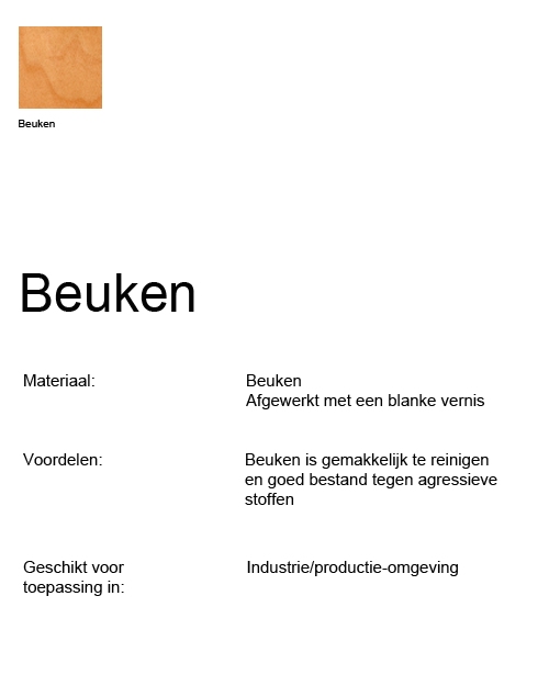 Werkstoel Bimos Unitec 2 met wielen Beuken